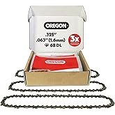 Oregon (Pack of 3) V68 PowerCut Chainsaw Chain for 18-Inch Bar, 68 Drive Links, .325" Pitch, .063" Gauge, Fits Stihl (22LPX068G),Grey