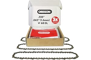Oregon 3-Pack .325" Pitch, .063" (1.6 mm) Gauge, Chainsaw Chain for 18" (45cm) Bar, 68 Drive Links – Full Chisel Replacement Saw Chain, Fits Stihl and Replaces Husqvarna & Stihl Models