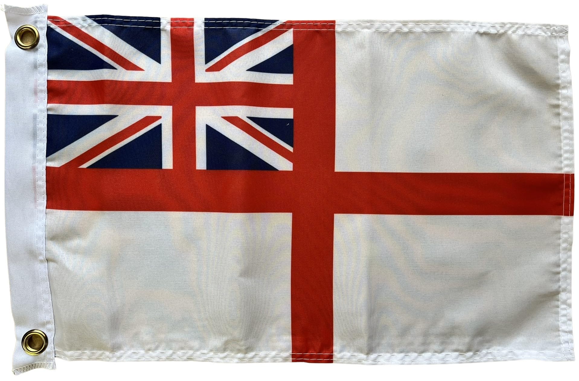 NWFlags White Ensign Flag 17" x 11" 75d Premium Polyester | Polyester 1.5x1 foot material flag with 2 Eyelets