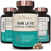 Hair La Vie Live Conscious Clinical Formula Hair Growth Vitamins for Women and Men w/Biotin, Collagen & Saw Palmetto (Pack of 1)