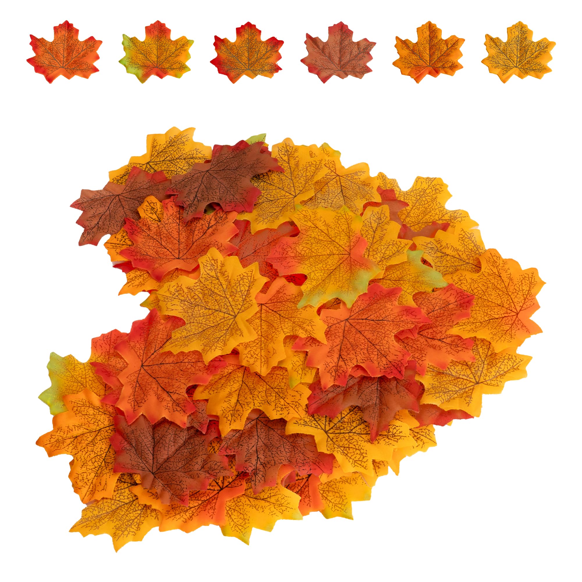 Photo 1 of HENMI 300PCS Artificial Maple Leaves 6 Assorted Mixed Fake Fall Maple Leaf Lifelike Looking Silk Autumn Leaf Garland for Halloween Fall Decor Party Festival Thanksgiving Table Decorations…