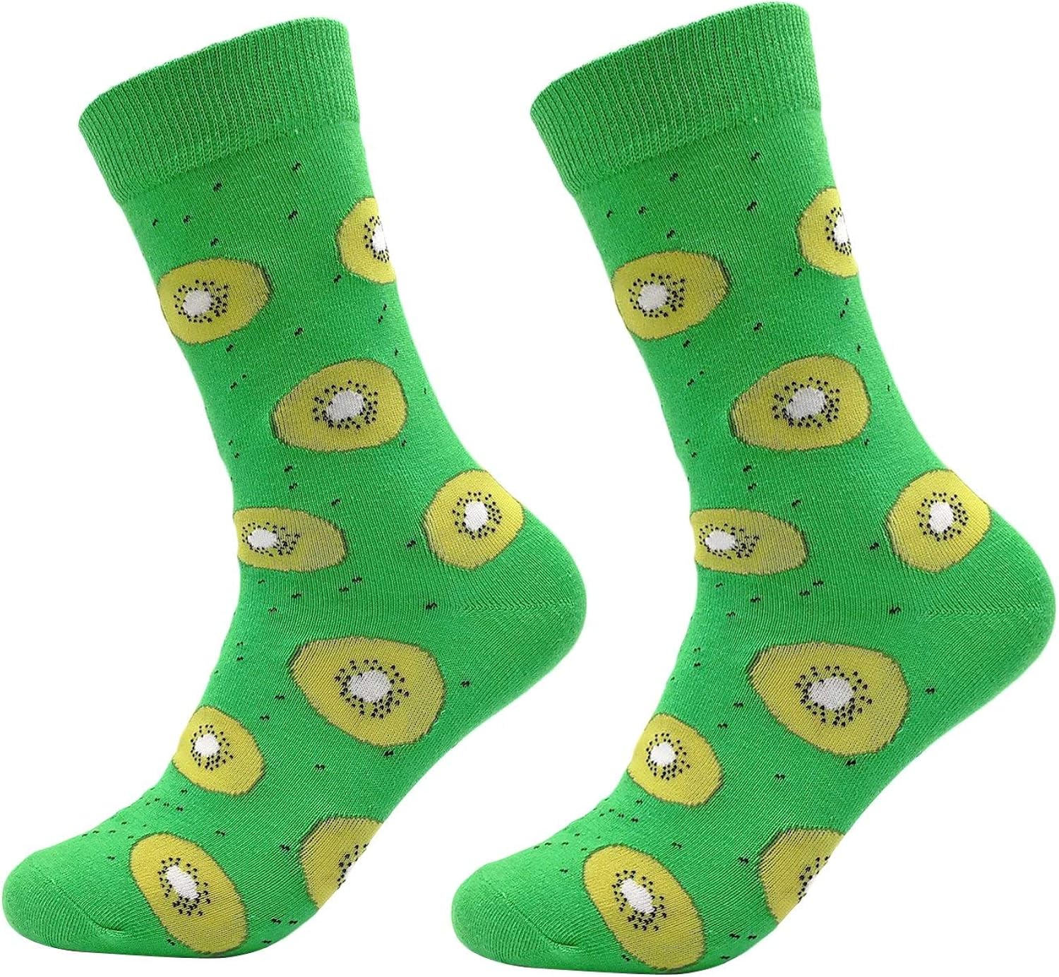 Fun Colorful Socks Combed Cotton Stockings Mid Calf Art Patterned Funky Happy Sock Packs, 12 Pairs1204, Free Size US 6-11: Clothing