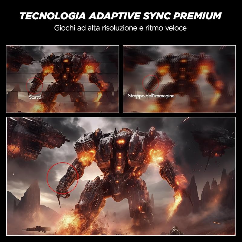 Gaming Monitor 24" 170Hz PC Schermo FHD Adaptive Sync, HDMI 1.4