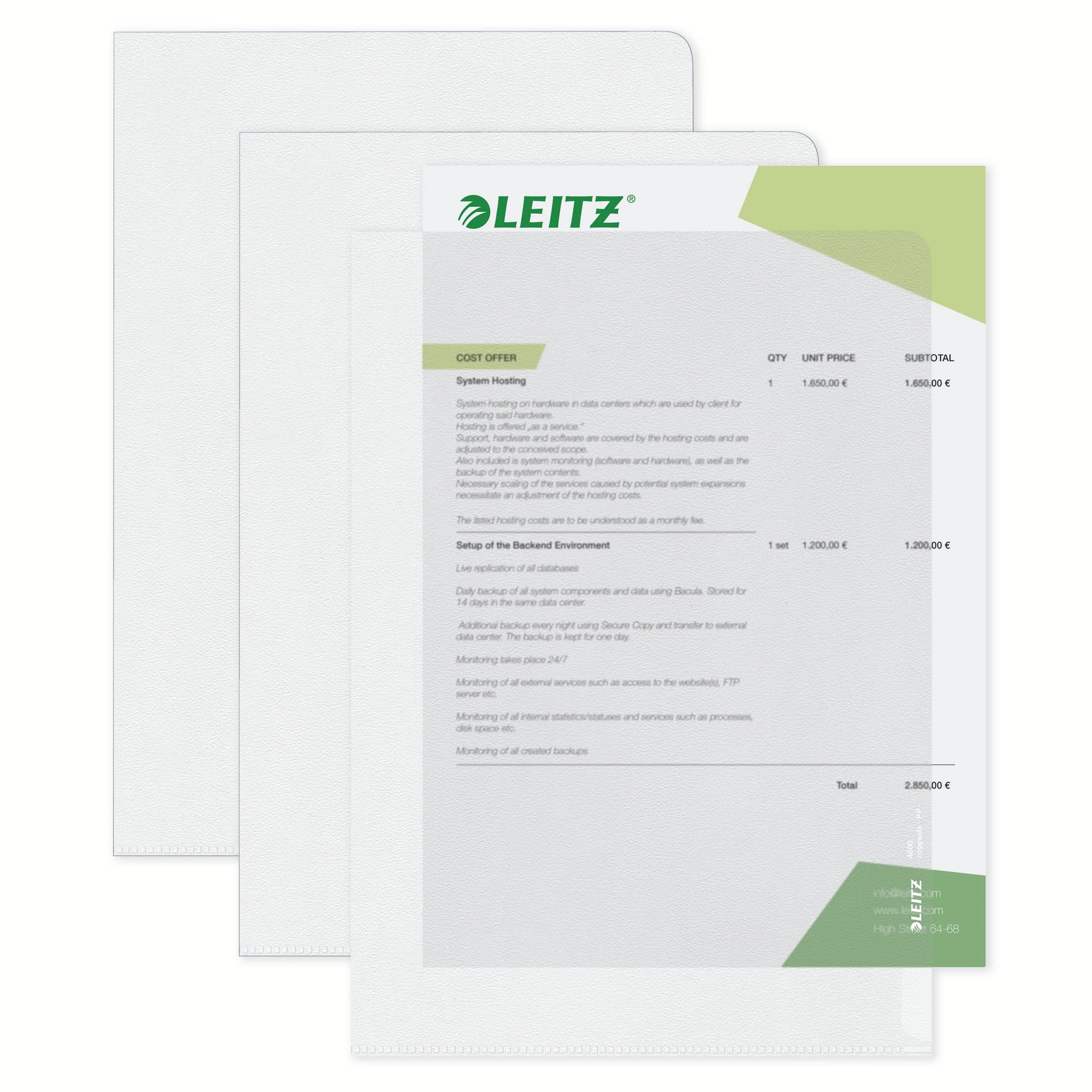 Leitz Premium 41003003 Folders A4 Waterproof Pack of 10 PVC Transparent, Black