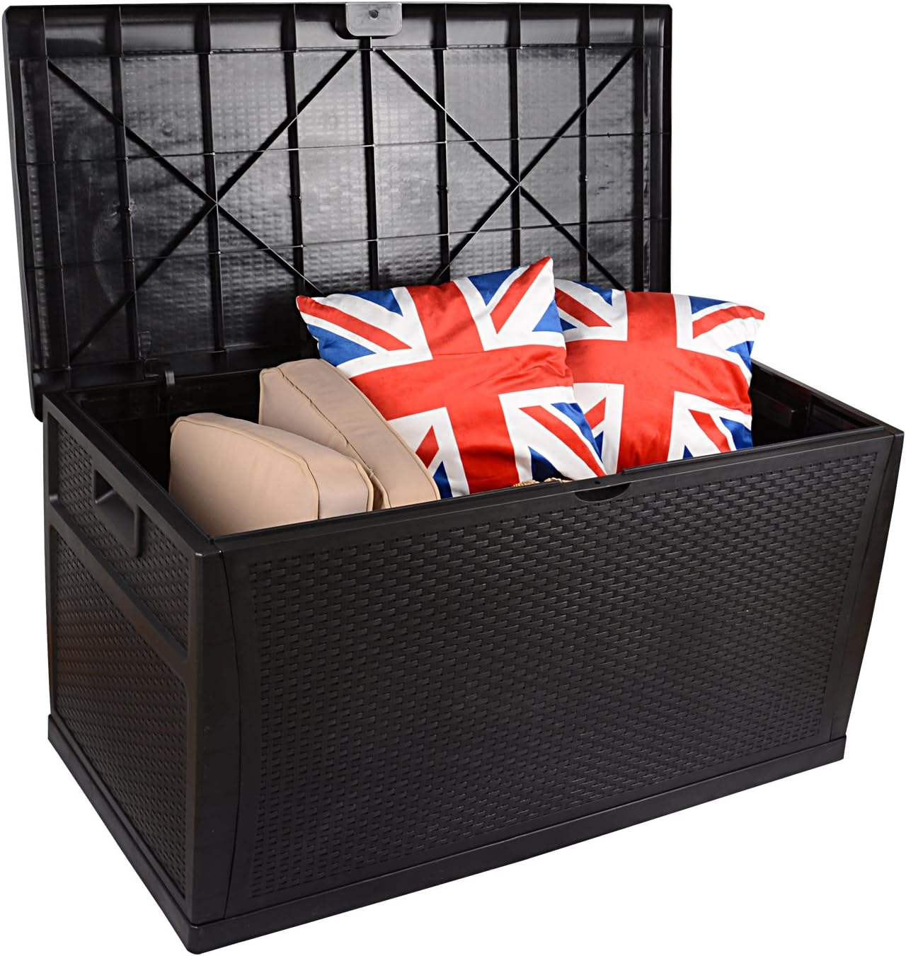 Wholesale Price Bigzzia Rattan Storage Box Garden Patio Storage Box Portable Deck Chest For Cushions Tools Outdoor Black Select From The Newest Brands Like Whichorthopaedicimplant Com