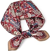 100% Mulberry Silk Scarf 25.6"x25.6" Square Women Neckerchief Headscarf - Lightweight Neck Scarf Gift Packed