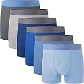 BAMBOO COOL Boys' Boxer Briefs 6-18Y Underwear Moisture-Wicking Lightweight and Ultra Soft 6-Pack