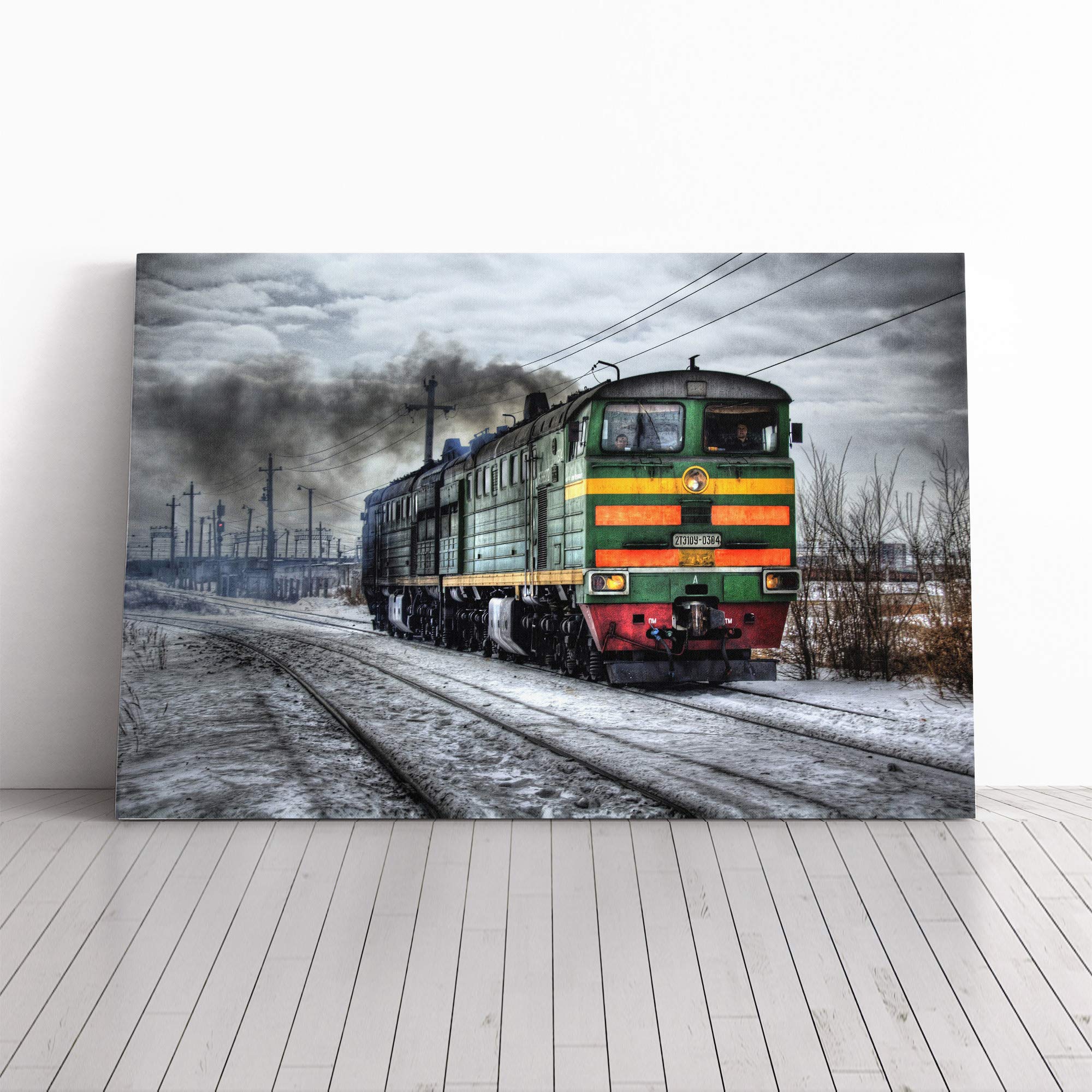 Steam Train (8) Canvas Print | Gallery Wrapped 30mm Frame Wall Art | 20x14 inches | Ready to Hang | Retro Vehicles Picture | Living Room Bedroom Lounge Office