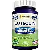 Luteolin 100mg - 120 Capsules - Luteolin Supplement & Powder Complex Pills Commonly Taken with Quercetin - Supports Brain & Memory Health