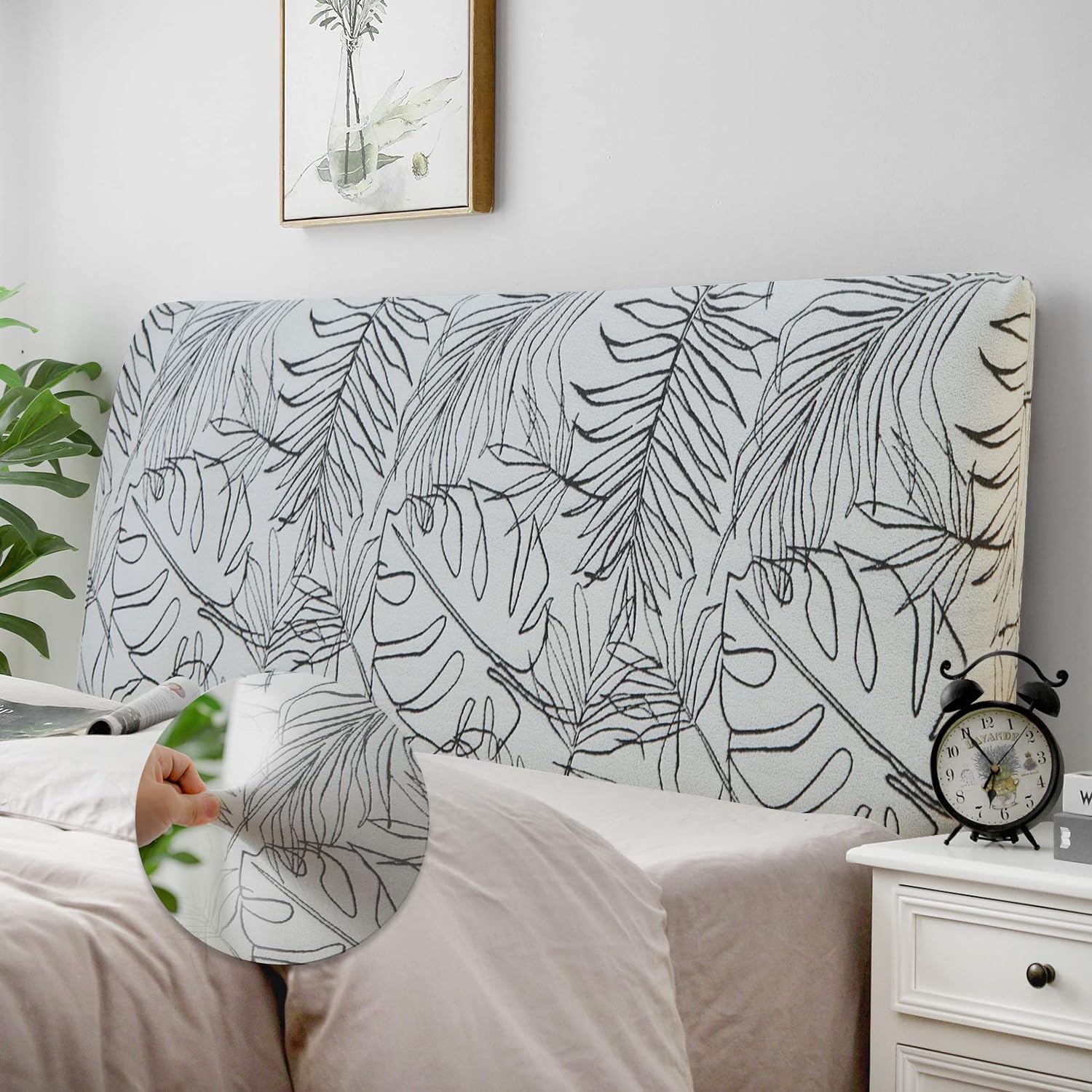 MUMOHO Bed Headboard Covers, Headboard Covers for Double Bed/Small Double,thickening Velvet All-inclusive Elastic Headboard Protection Cover