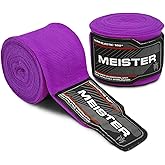 Meister Adult 180" Semi-Elastic Hand Wraps for MMA &amp; Boxing (Pair)