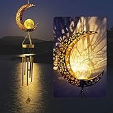 Outdoor Moon Light Wind Chimes, Mom Gift Moon Gifts, Mother Decor, Garden Gifts, Sympathy Wind Chimes Outdoor for mom, Grandma, Memorial Wind Chime.
