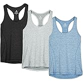 icyzone Women's Racerback Workout Athletic Running Tank Tops (Pack of 3)