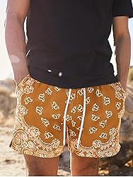 DIOTSR Mens Paisley Graphic Shorts Athletic