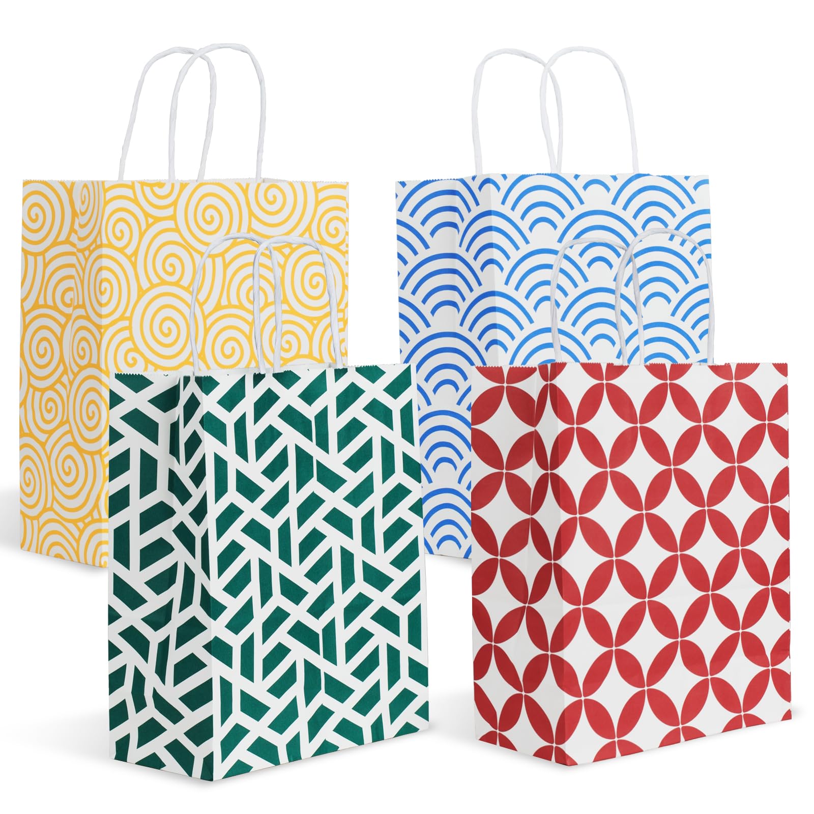 Photo 1 of Parmedu Assorted Color Paper Bag Set: 24pcs Gift Bags with Handles in Optimal Size 10.2 * 8.5 * 3.9 Inches, Thickened Take-out Bags for Christmas, Festivals, Birthdays, Parties, Weddings etc.