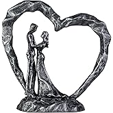 SENNESY 6th Anniversary Iron Sculpture Gift – Romantic Couple Statue for Her, Handcrafted Black Metal Decor – Wedding, Valentine’s, Birthday Keepsake