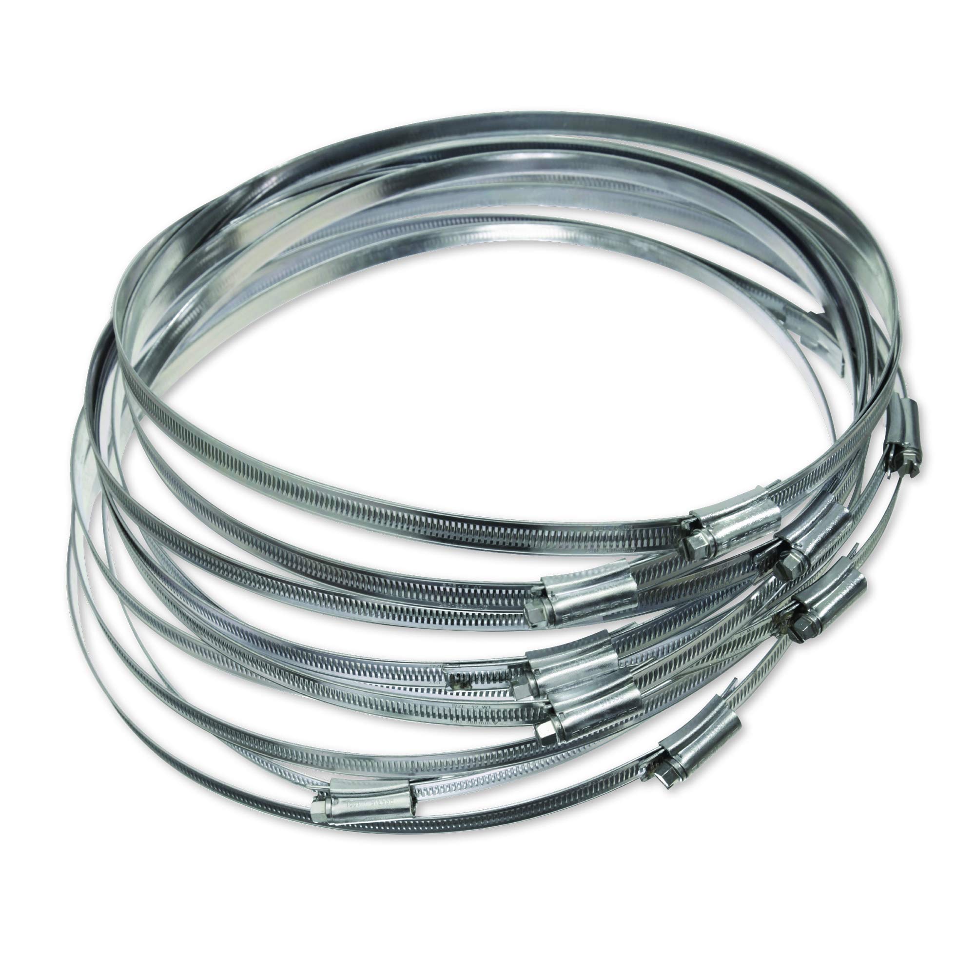 Eclipse Professional Tools ECW1-12 W1 Bag of 10 240-280mm (9 ⅞" - 11") Mild Steel Worm Gear Hose Clamps