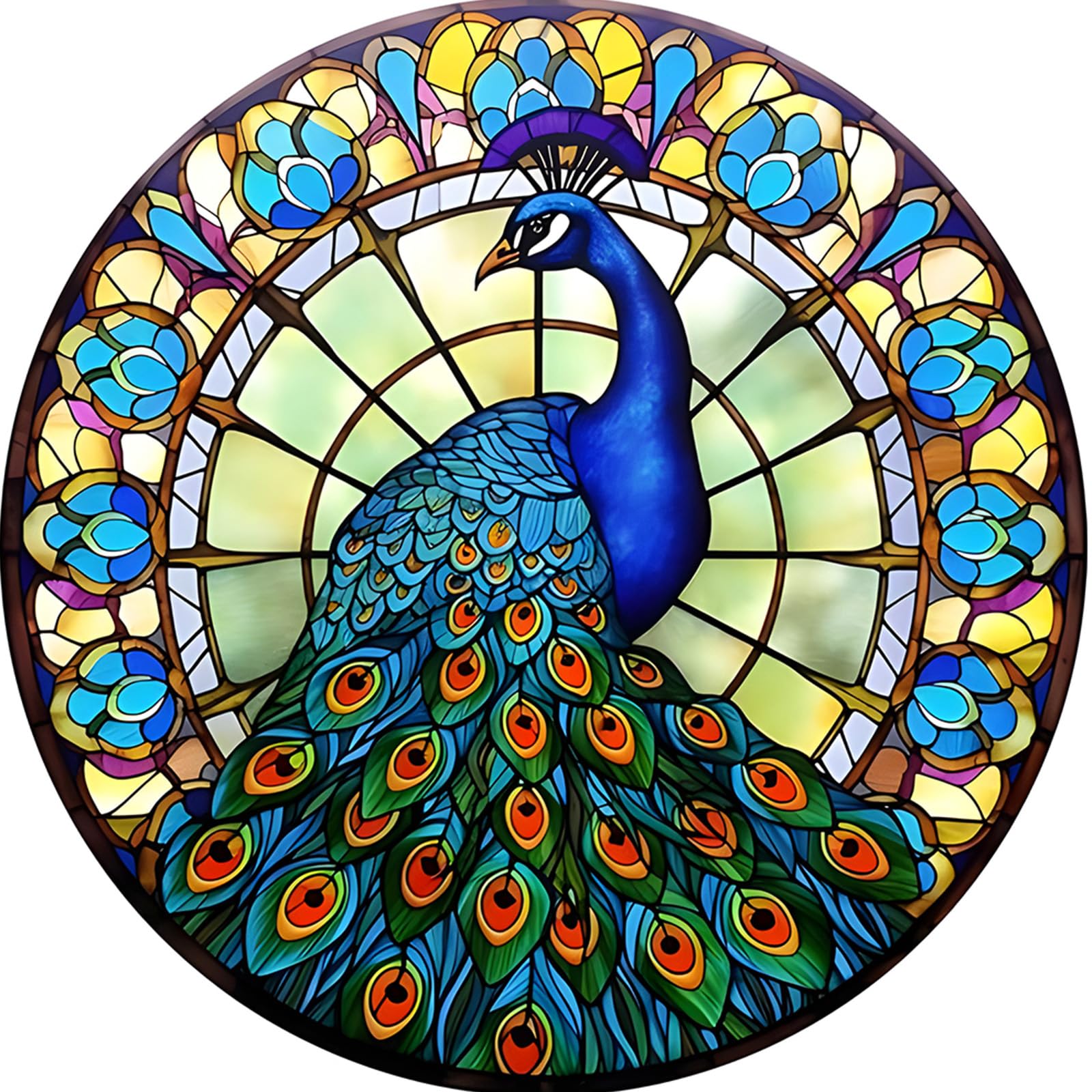 MEIYUDA Stained Glass Diamond Painting Art Kit Adults Peacock, 5D DIY Diamond Painting Full Kit for Adult Kids Crystal Art, Diamond Painting Art Craft Kits for Home Decor 30x30cm