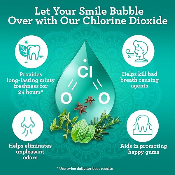 GURUNANDA ORAL RINSE FRESH BREATH MOUTHWASH, ADA-ACCEPTED ALCOHOL-FREE MOUTHWASH, 7 ESSENTIAL OILS & VITAMINS, SLS & FLOURIDE-FREE, WILD MINT, 16 OZ