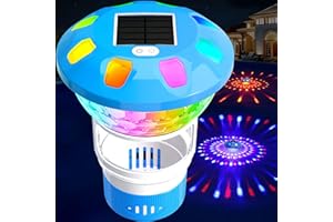 ChlorBlu2026 Upgrade Solar Chlorine Floater,Chlorine Floater with Colorful Lights,Buttons Control Floating Chlorine Dispenser