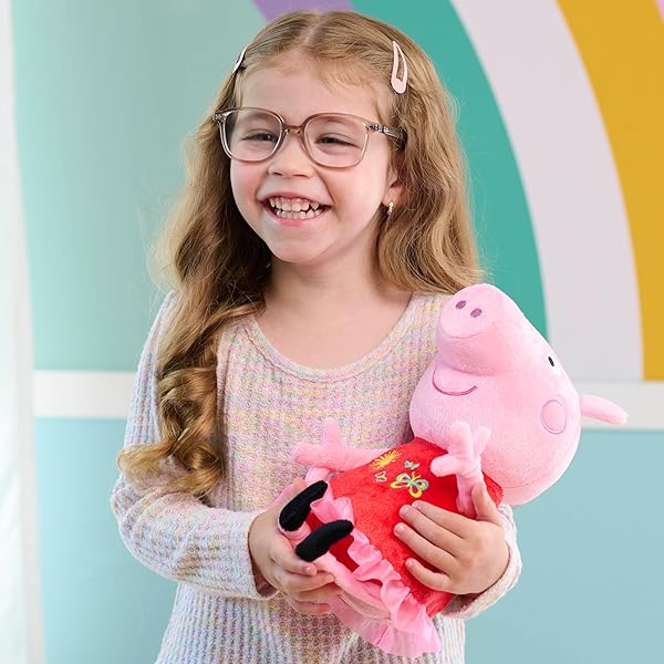 PEPPA PIG GREAT DAY FOR GIGGLES PEPPA 9-INCH PLUSH WITH MUSIC AND SOUND, GIGGLES AND SNORTS, KIDS TOYS FOR AGES 3 UP BY JUST PLAY