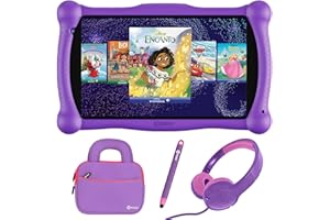 Contixo 7" Disney Kids Learning Tablet Bundle - Headphones, Stylus & Bag, Pre-Installed Disney Storybook (Value $200) & Teacher-Approved Apps, Parental Controls, Ideal for Education - Purple