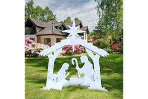 BEST CHRISTMAS CHOICES FrontYard Originals: Enchanting Outdoor Nativity Scene in Classic White