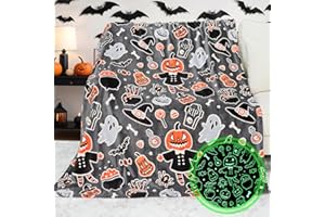 KIVEE Blanket Glow in The Dark Blanket Pumpkin Halloween Decorations Cute
