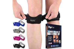 PhysFlex 2 Pack Patella Knee Brace - Knee Support and Pain Relief, Running, Hiking, Basketball, Jumpers Knee, Tendonitis, Adjustable Strap Patellar Tendon Stabilizer