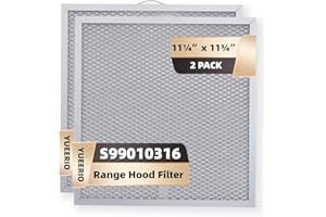 YUEERIO 99010316 Range Hood Grease Filter - 11 1/4" x 11 3/4" Kitchen Mesh Hood Vent Filter, Replaceable Range Hood Filter for WA65AF, NTK7450000, 990721400, 990721400A (2 Pack)