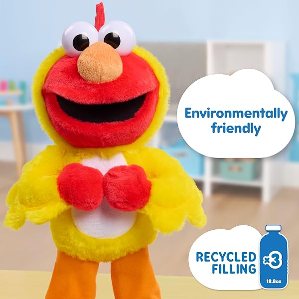 SESAME STREET CHICKEN DANCE ELMO FEATURE 13 INCH PLUSH, DANCING PLUSH, STUFFED ANIMAL, KIDS TOYS FOR AGES 18 MONTH BY JUST PLAY