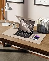 YSAGi Leather Desk Mat Large 60x35 cm Beige Non-Slip Waterproof view 5