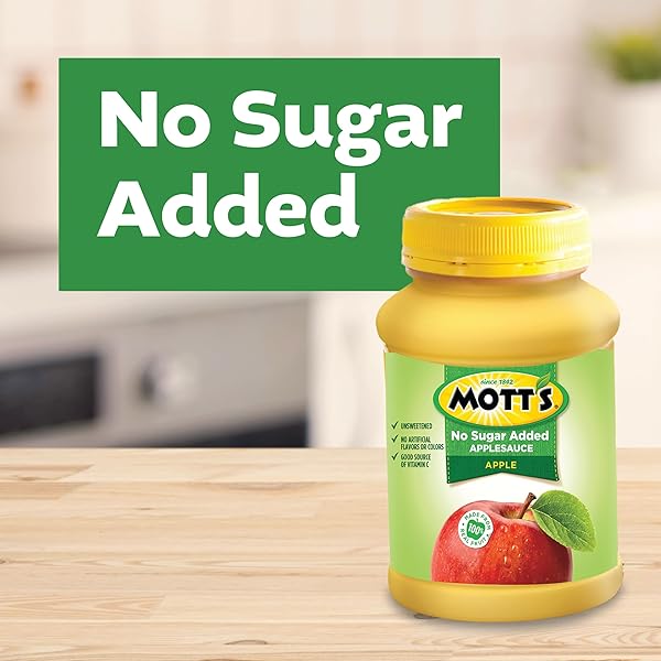 MOTT’S NO SUGAR ADDED APPLESAUCE, 23 OZ JAR