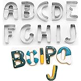 SurgeHai 26-Piece Large Alphabet Cookie Cutter Set (A - Z), Stainless Steel Decorating Tools Letters Fondant Cutter