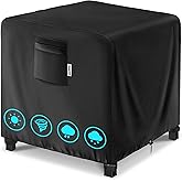 Varietyface 32" Square Fire Pit Cover – Heavy-Duty Waterproof Oxford, Buckle Straps, Air Vents & Drawstring – Windproof & UV-Resistant for Worry-Free Year-Round Protection on Patio Fire Pits & Tables