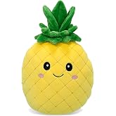 DolliBu Super Soft Snug-Mooshies Pineapple Stuffed Plush Toy Gift, 11 Inch | super squishy cheerful plush fruit, for girls and boys, stress relief, playtime and cuddling, plush figure toys