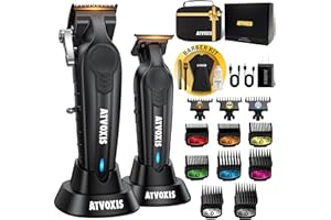 ATVOXIS Hair Clippers for Men Professional, Barber Clippers and Trimmers Set, Cordless Hair Clippers, Hair Cutting Kit, Barber Kit, Haircut Kit, Maquina para Cortar Pelo De Hombre