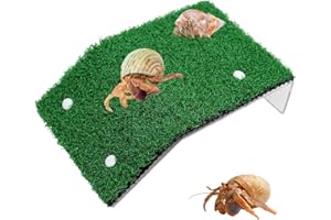 OOOCT Hermit Crab Ramp Toys, Simulation Grass Hermit Crab Ramp Climbing Ladder for Aquarium, Hermit Crab Supplies, Hermit Crab Cage Accessories with Climbing Ramp for Small or Medium Hermit Crab Habitat