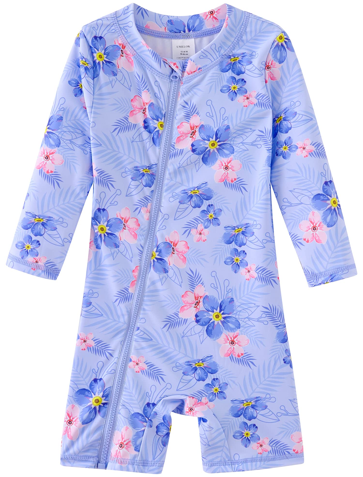 Photo 1 of UMELOK Toddler Girls Swimsuit One Piece Full Zip with Long Sleeve UPF 50+ Sun Protection Swimwear Rash Guard Shirts Purple-Geranium,3Y