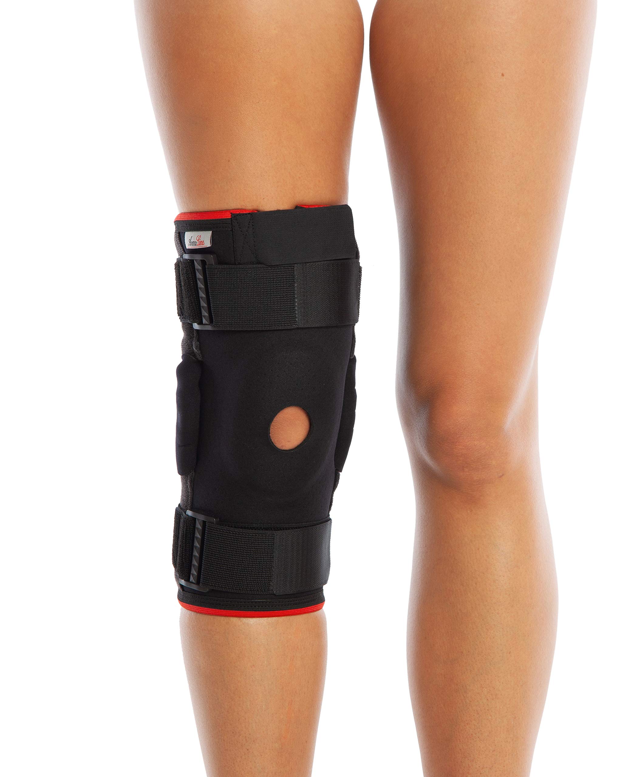 ArmoLine Adjustable Hinged Knee Brace Neoprene Open Patella Ligament Support Strap for Bursitis Joint Knee Compression Meniscus Tears Acl MCL Injuries Medical NHS Pain Relief Stabilizer Men Women XXL