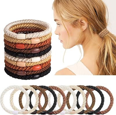 Aujzoo 20Pcs Spiral Hair Ties Thick Elastic Ponytail Holders for Women Girls