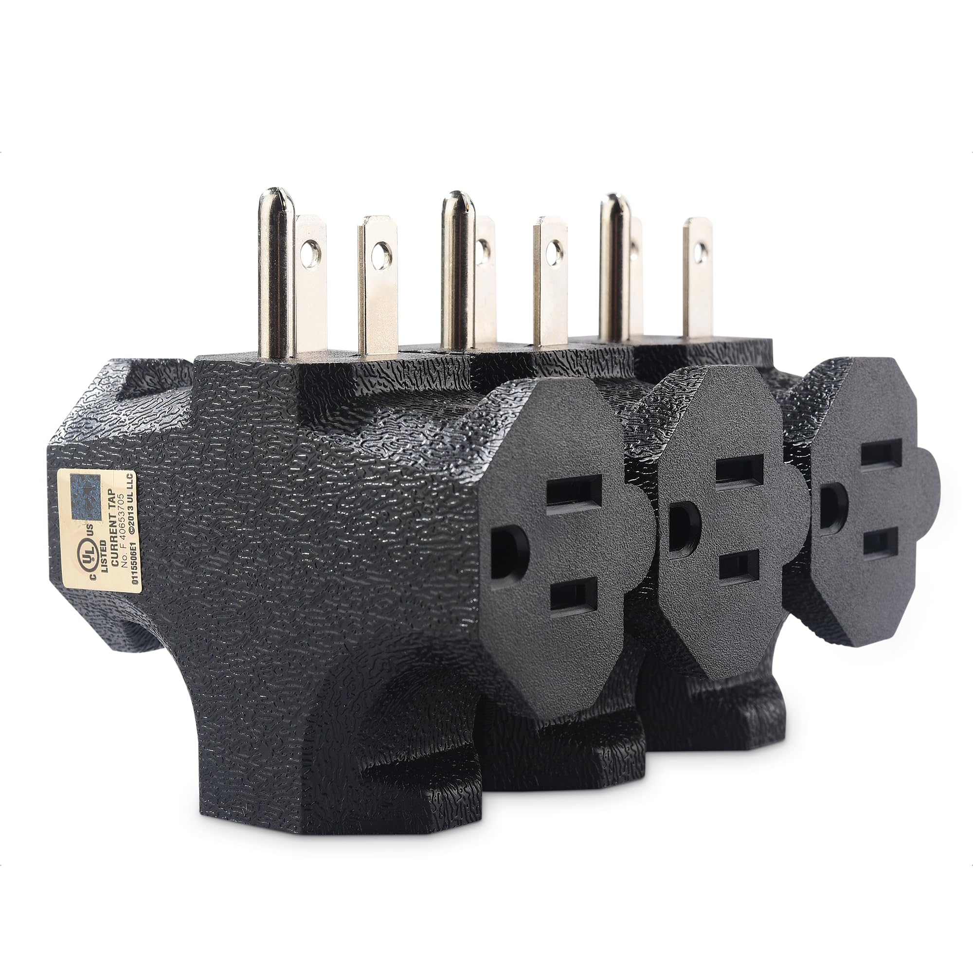 Photo 1 of [UL Listed] Cable Matters 3-Pack 3 Way Plug Adapter 15A 1875W, 3 Prong 3 Outlet Adapter, Power Splitter Plug Outlet, 3 Way Electrical Splitter, Black