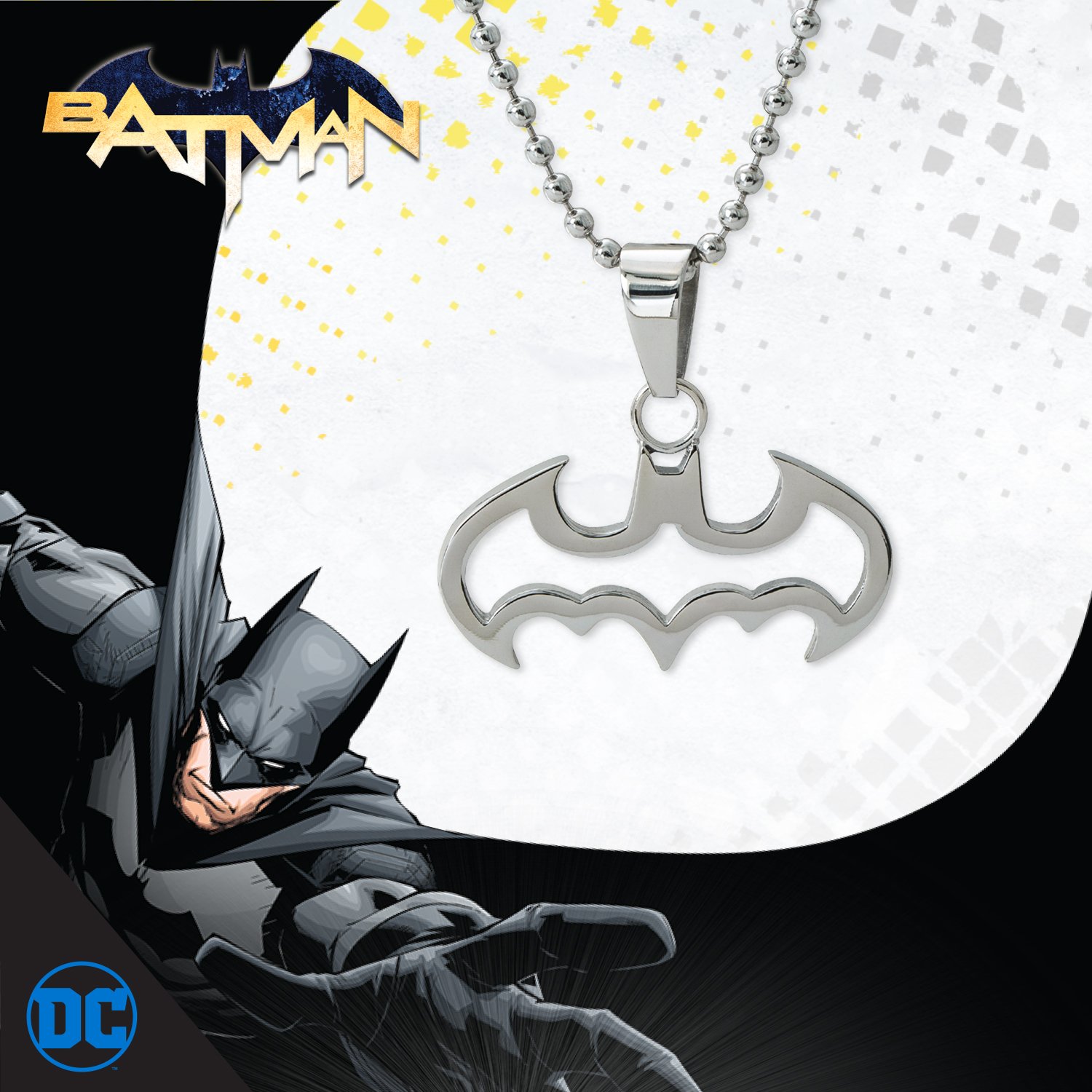 Dc Comics Batman Jewelry Stainless Steel Cut Out Logo Pendant Necklace 16 Ball Chain World Of Justice League