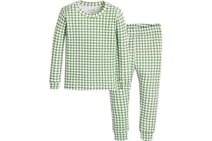 moimoln Plaid Check Soft Cotton Modal 6M-8Y Baby Toddler Long-Sleeve Snug-Fit Pajama Sleepwear Daily