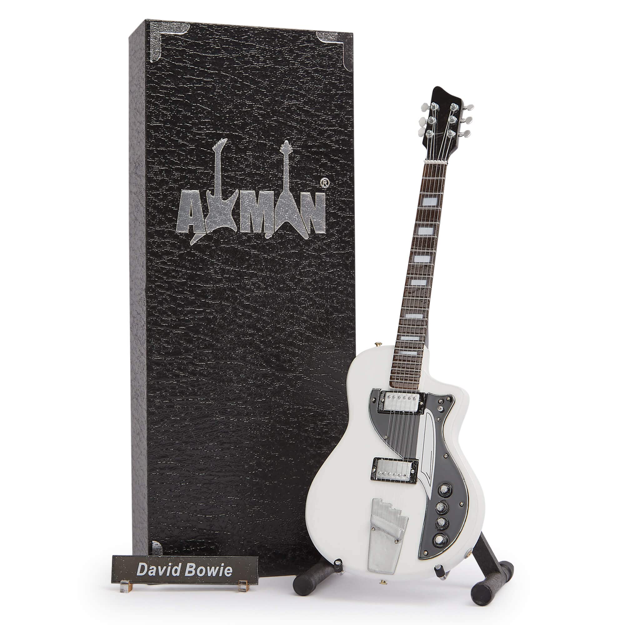 David B Supro Dual-Tone Miniature Guitar Replica - Music Gifts - Handmade Ornamental 1/4 Scale - Includes a Display Box, Name Tag and Miniature Guitar Stand