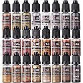 LET'S RESIN Metallic Alcohol Ink Set-24 Colors Metal Pigment Each 0.35oz | Resin Dye, High Concentrated &amp; Shimmer Mixatives, Alcohol Paint for Epoxy Resin, Resin Petri, Tumblers, Coasters