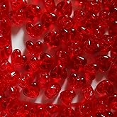 BeadExplosion Heart Beads Ruby Red Transparent Large Hole Pony Beads Pk50 Made in USA, B07877