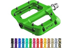 JETCAT Mountain Bike Pedals Flat - MTB Pedals Flat, Bicycle Pedals for BMX/MTN/Road/Gravel/EBike, BMX Pedals, Platform Pedals, Adults & Kids Bike Replacement Upgrades Parts 9/16