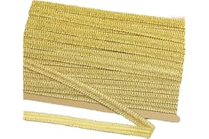 dlboboai Gimp Braid Trim Polyester Braided Ribbon 10 Yards 18mm Wide Centipede Braided Lace Trim for Sewing Crafts Clothing Curtains Accessories Lampshade Home DIY Decoration (Gold, 18mm Wide)