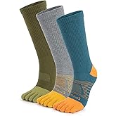 OrrinSports Toe Socks for Men and Women Cool-max Crew Running Socks Breathable Moisture Wicking,3 Pairs
